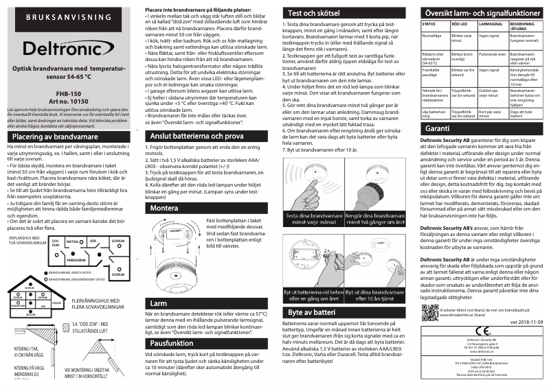 Page 1 of the manual User Manual Deltronic FHB-150