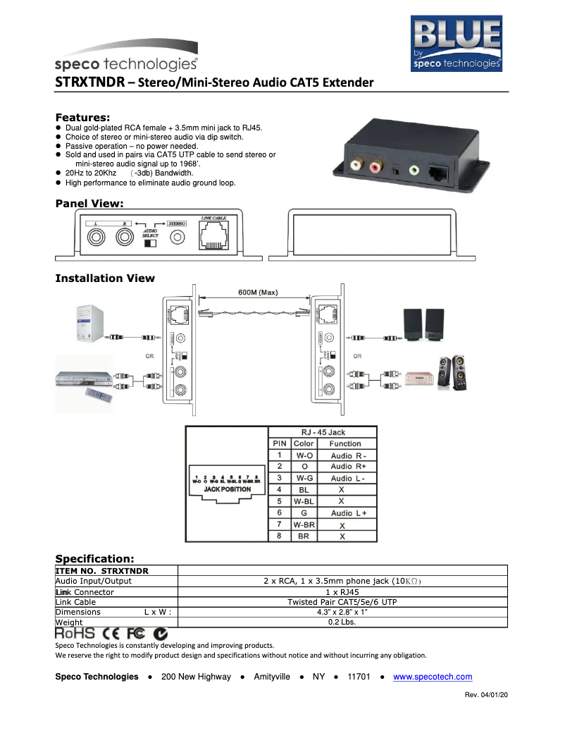 First page image of the manual for STRXTNDR