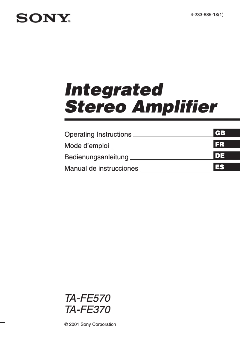 First page image of the manual for TA-FE570