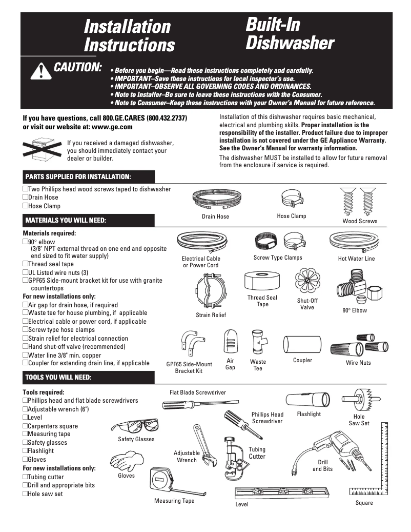 First page image of the manual for GSD4360LSS