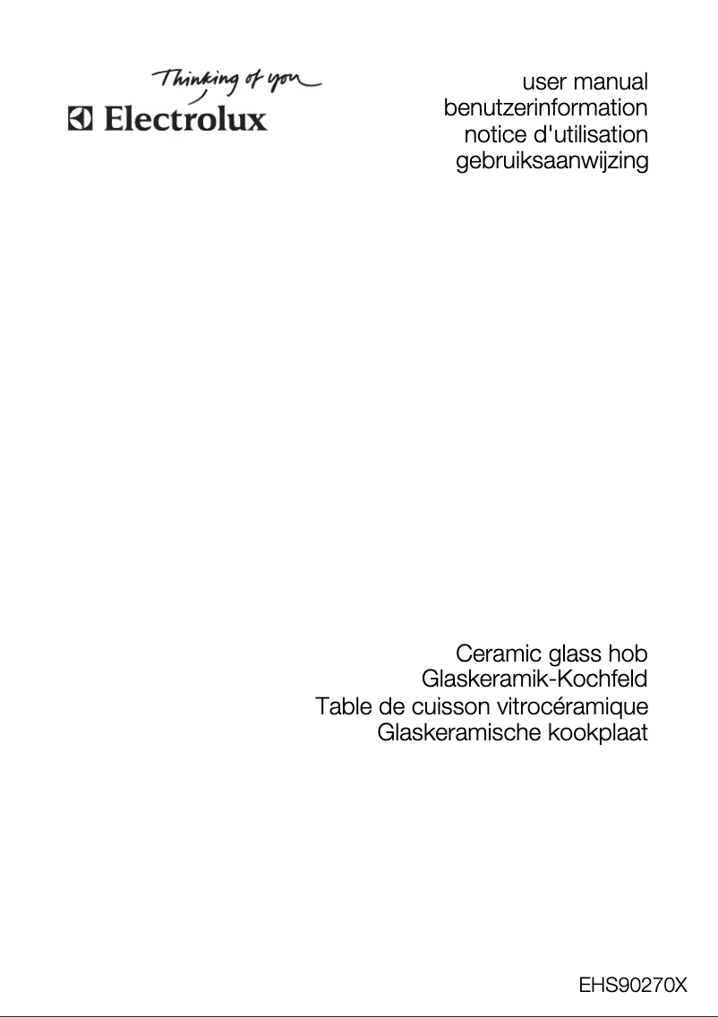 First page image of the manual for EHS90270X