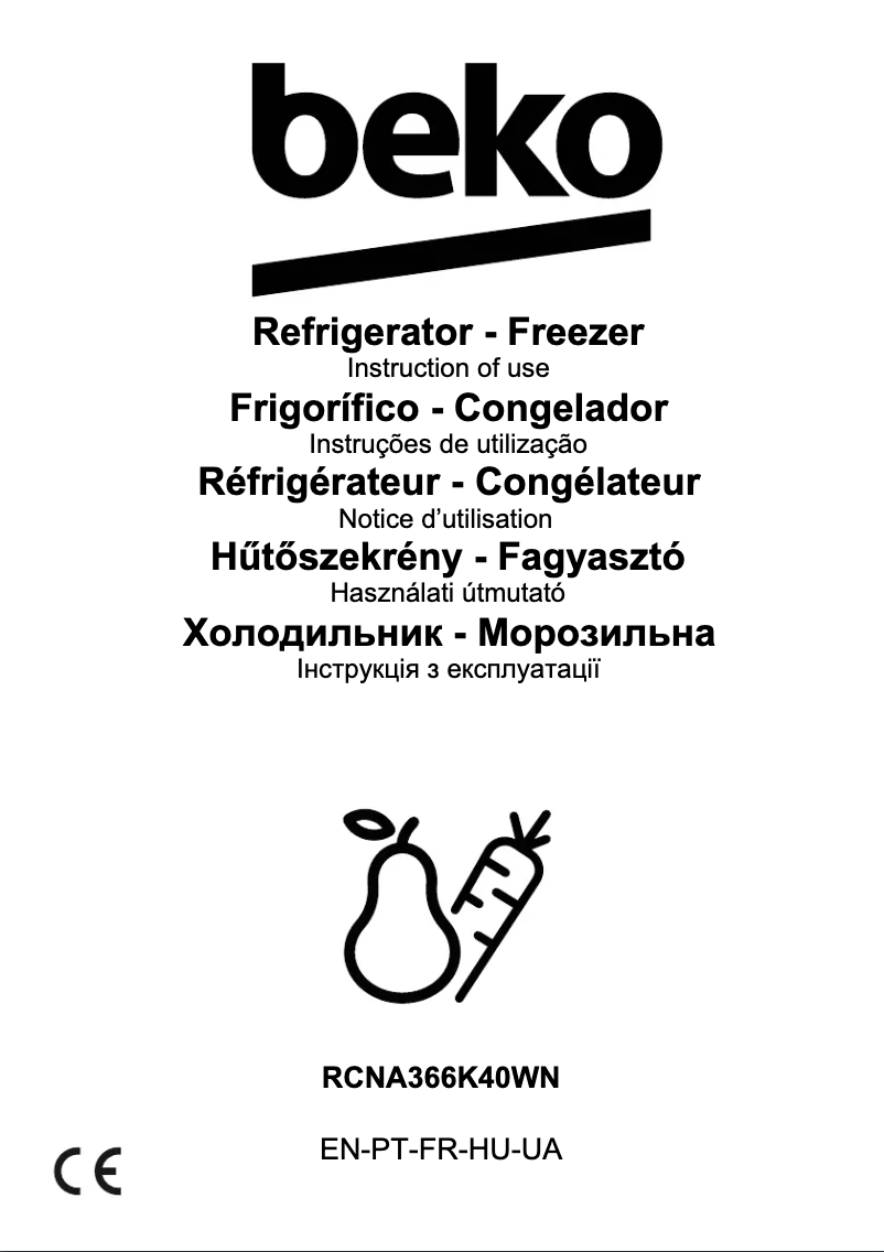 First page image of the manual for RCNA366K40WN