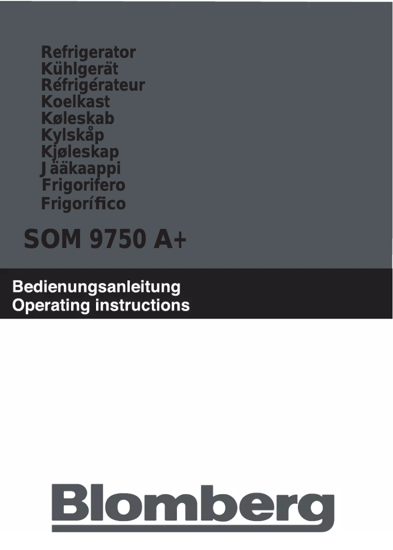 Page 1 of the manual User Manual Blomberg SOM 9750