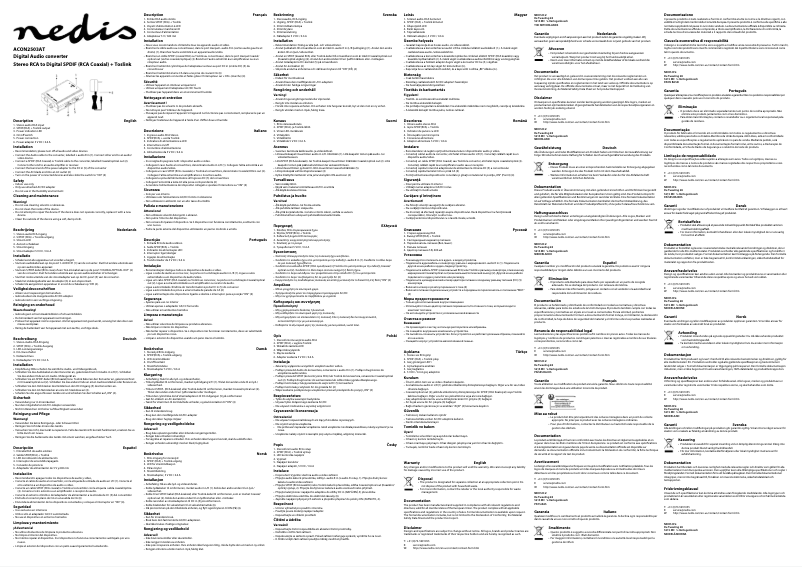 Page 1 of the manual User Manual Nedis ACON2503AT