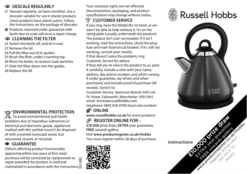 Page 1 de la notice Manuel utilisateur Russell Hobbs 19144
