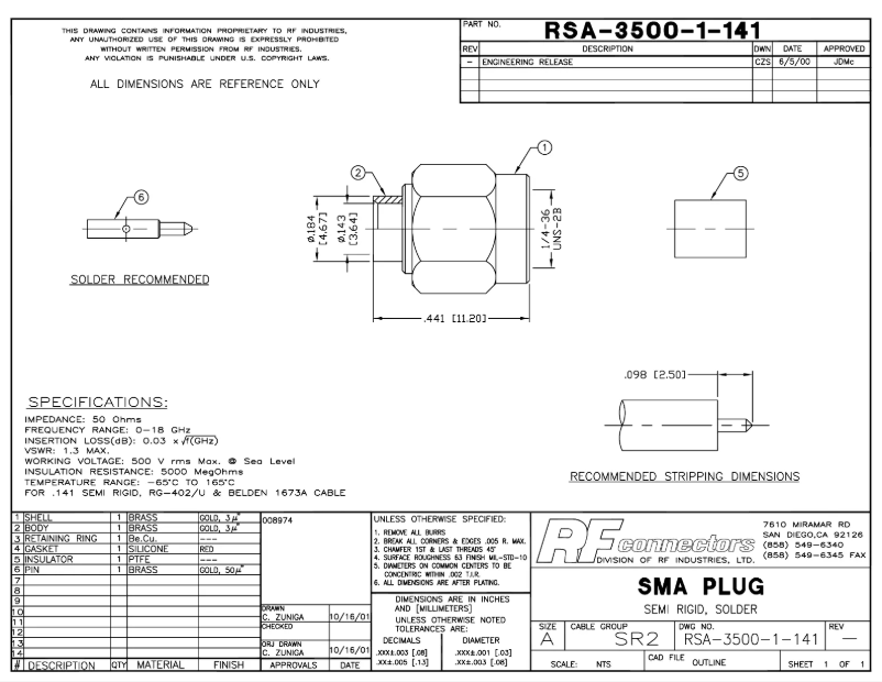 Image de la première page du manuel de l'appareil RSA-3500-1-141