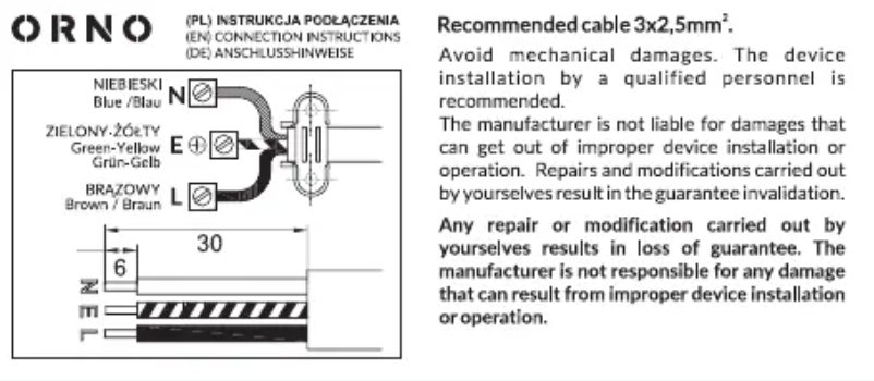 Page 1 of the manual User Manual ORNO OR-AE-13166