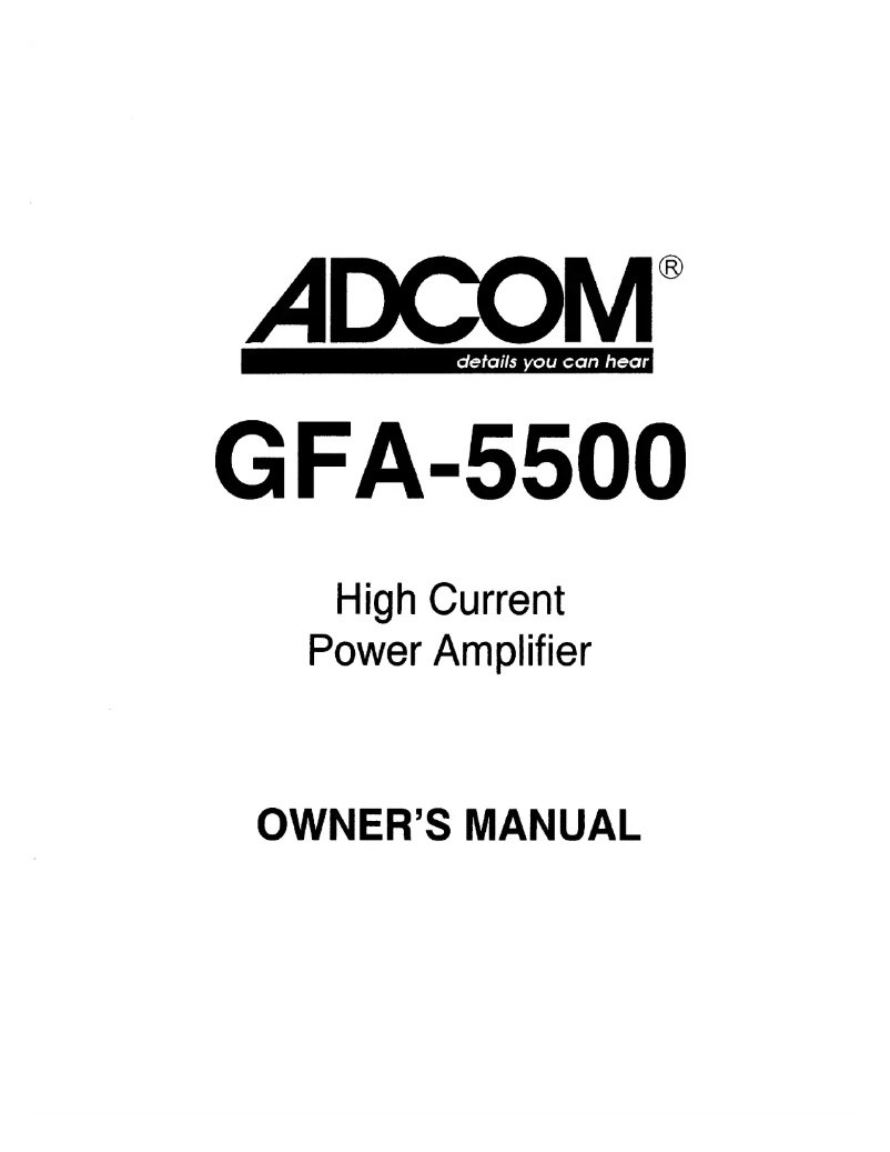 First page image of the manual for GFA-5500