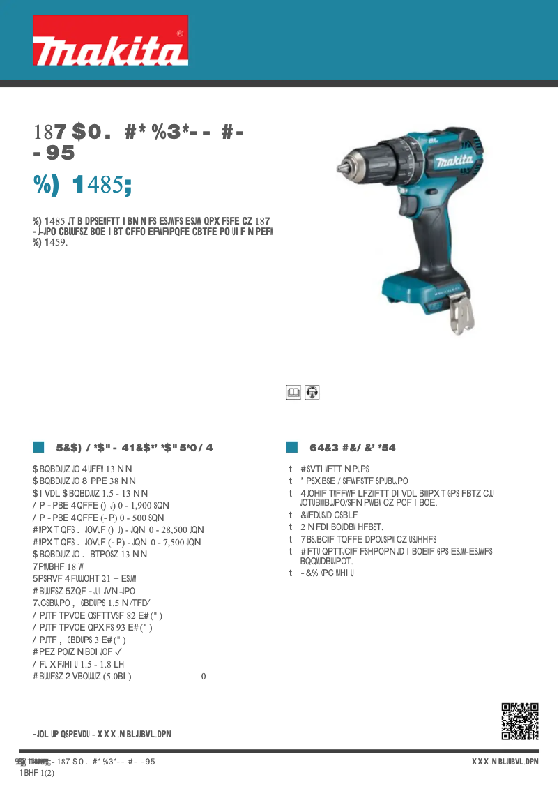 First page image of the manual for DHP485Z