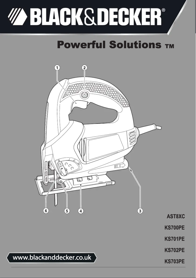 First page image of the manual for KS703PE