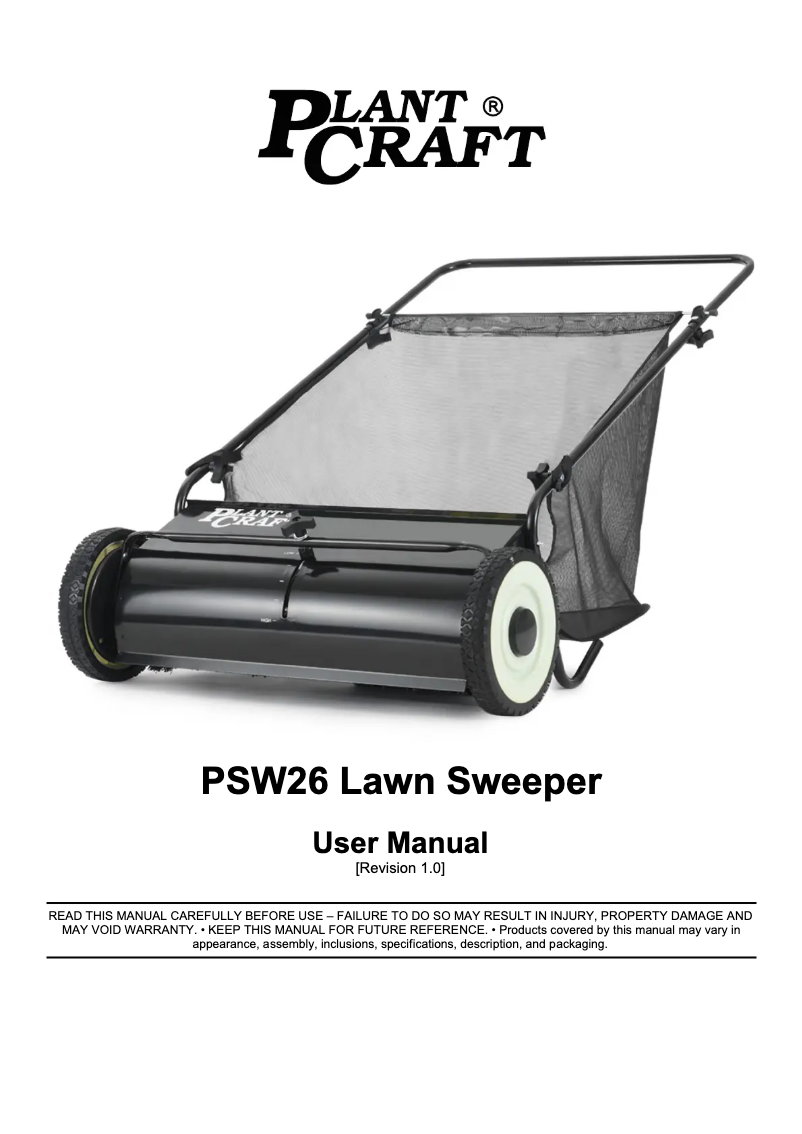 First page image of the manual for PSW26