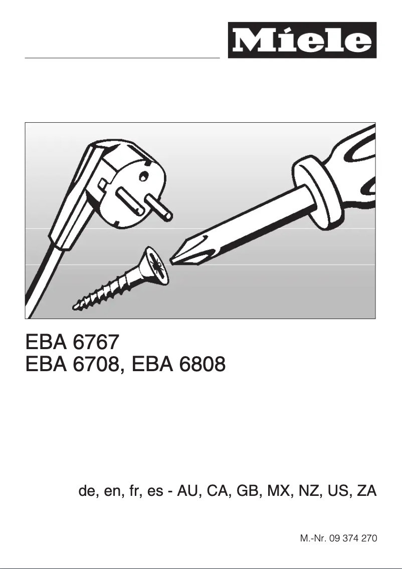 Page 1 of the manual Installation Guide Miele EBA6808