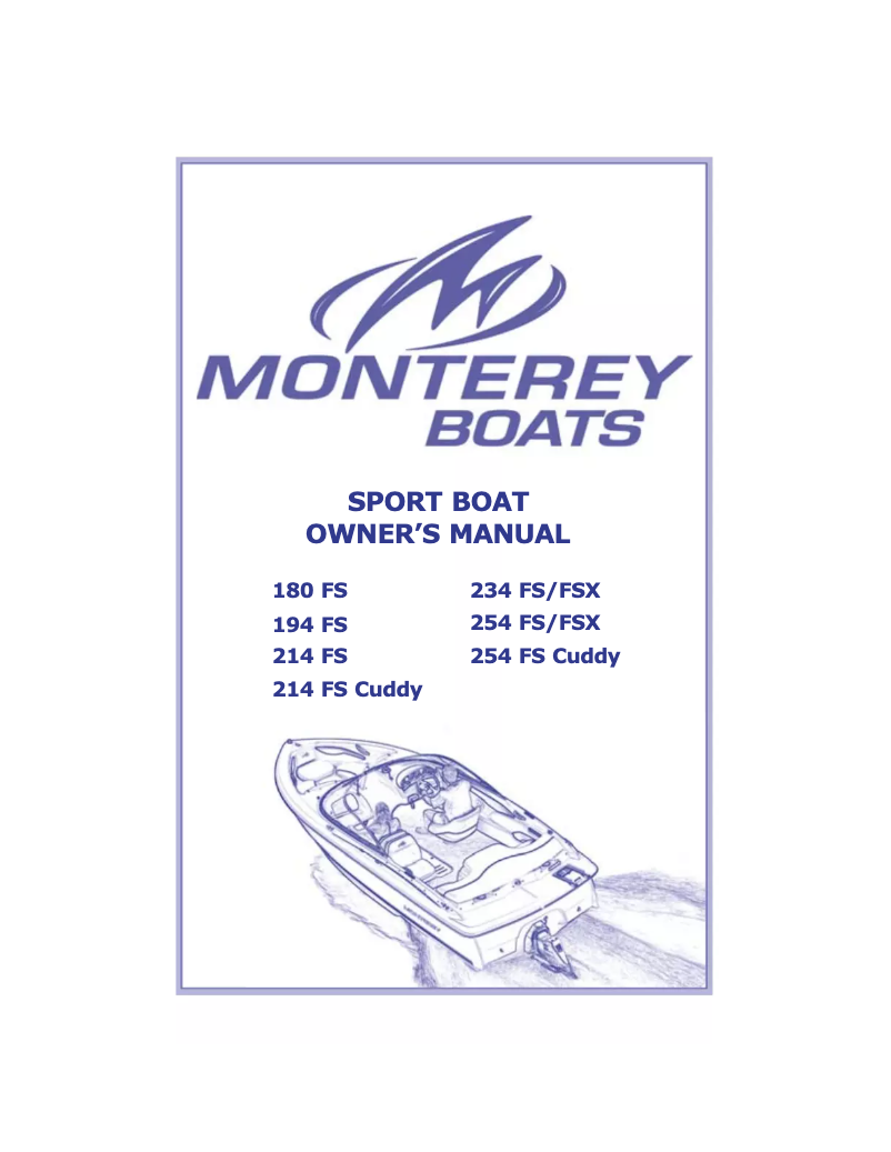 Page 1 of the manual User Manual Monterey 234 FSX