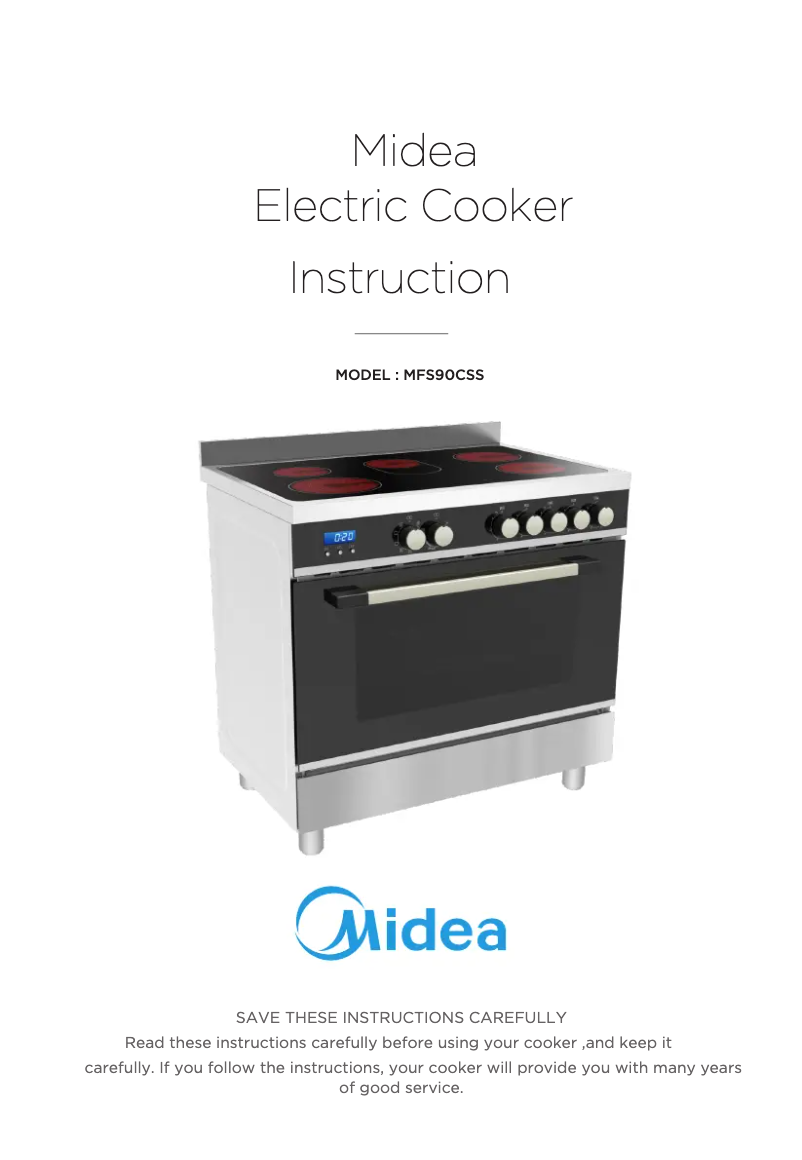 First page image of the manual for MFS90CSS