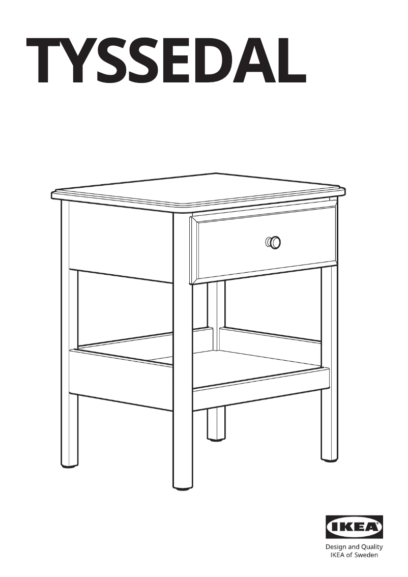 Page 1 of the manual User Manual Ikea TYSSEDAL 702.999.59