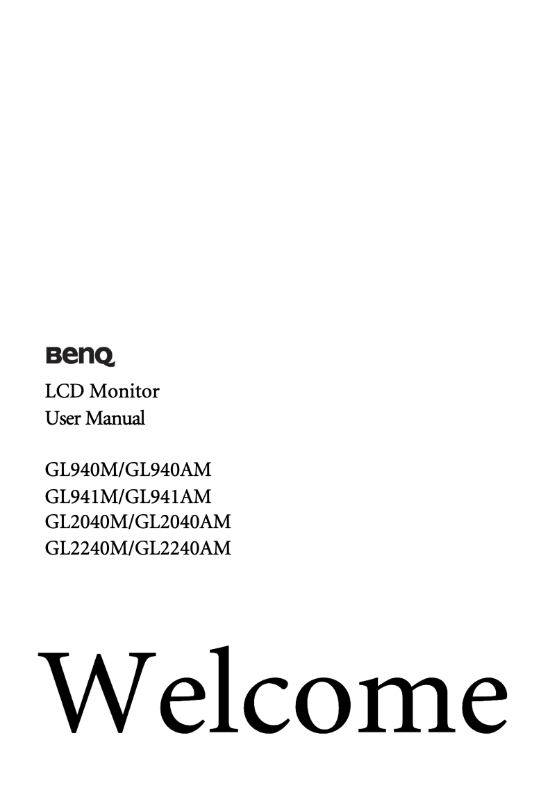 Page 1 of the manual User Manual BenQ GL941M
