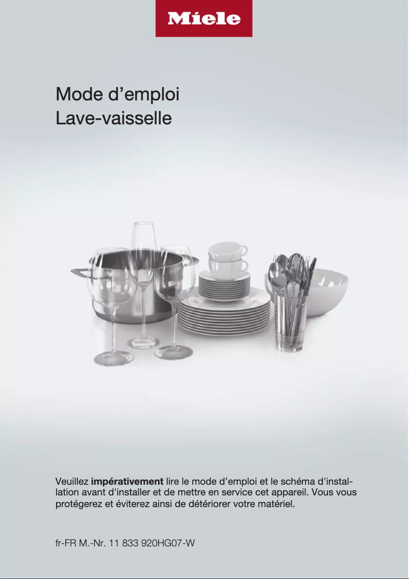 Page 1 of the manual User Manual Miele G 7460 SCVi AutoDos