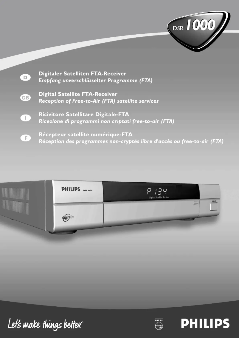 Page 1 of the manual User Manual Philips DSR1000