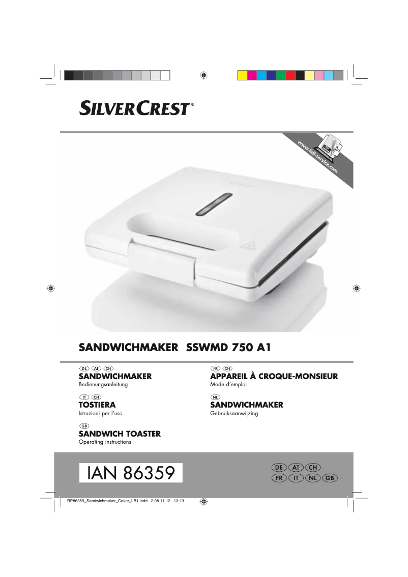 Page 1 of the manual User Manual SilverCrest SSWMD 750 A1