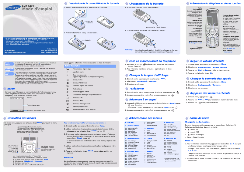 First page image of the manual for SGH-C300B
