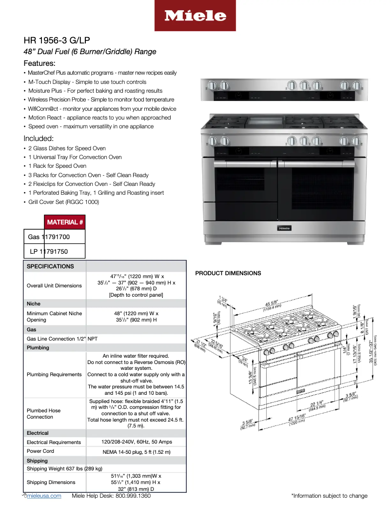 First page image of the manual for HR 1956-3 LP