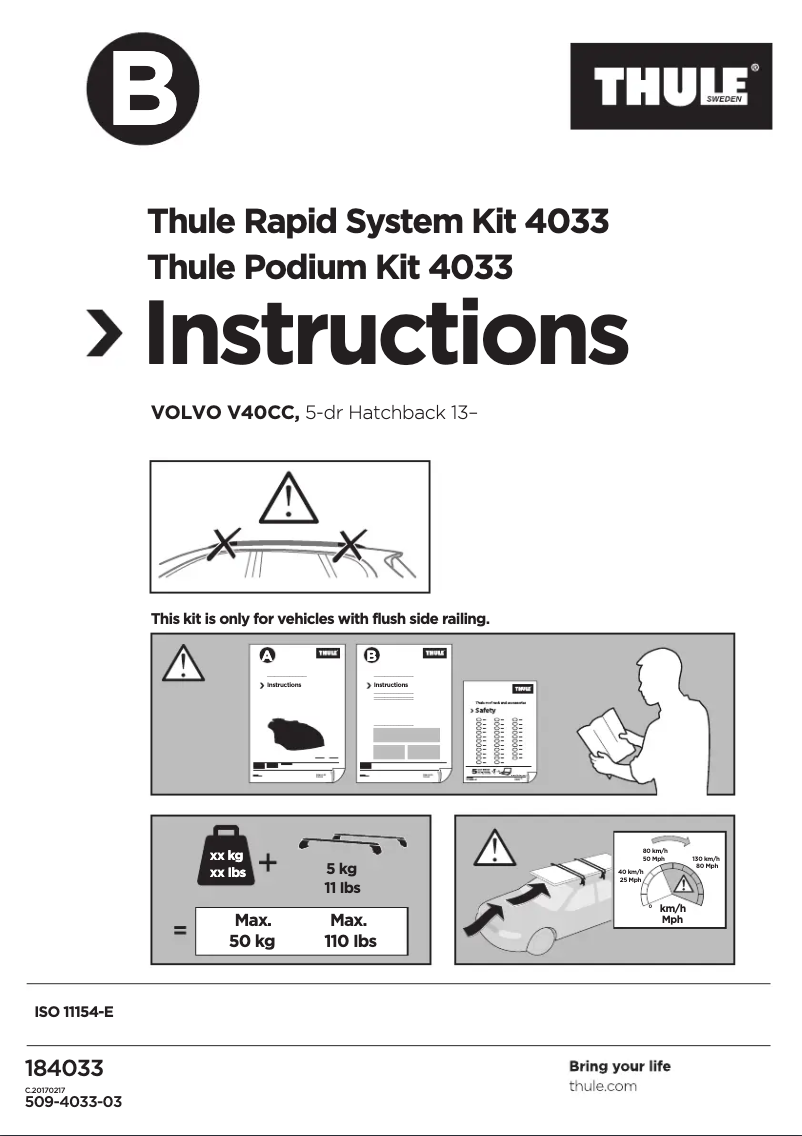 Page 1 of the manual User Manual Thule Kit 184033