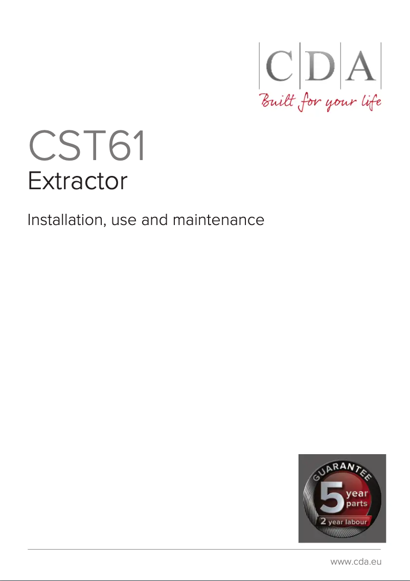 Page 1 of the manual User Manual CDA CST61SS