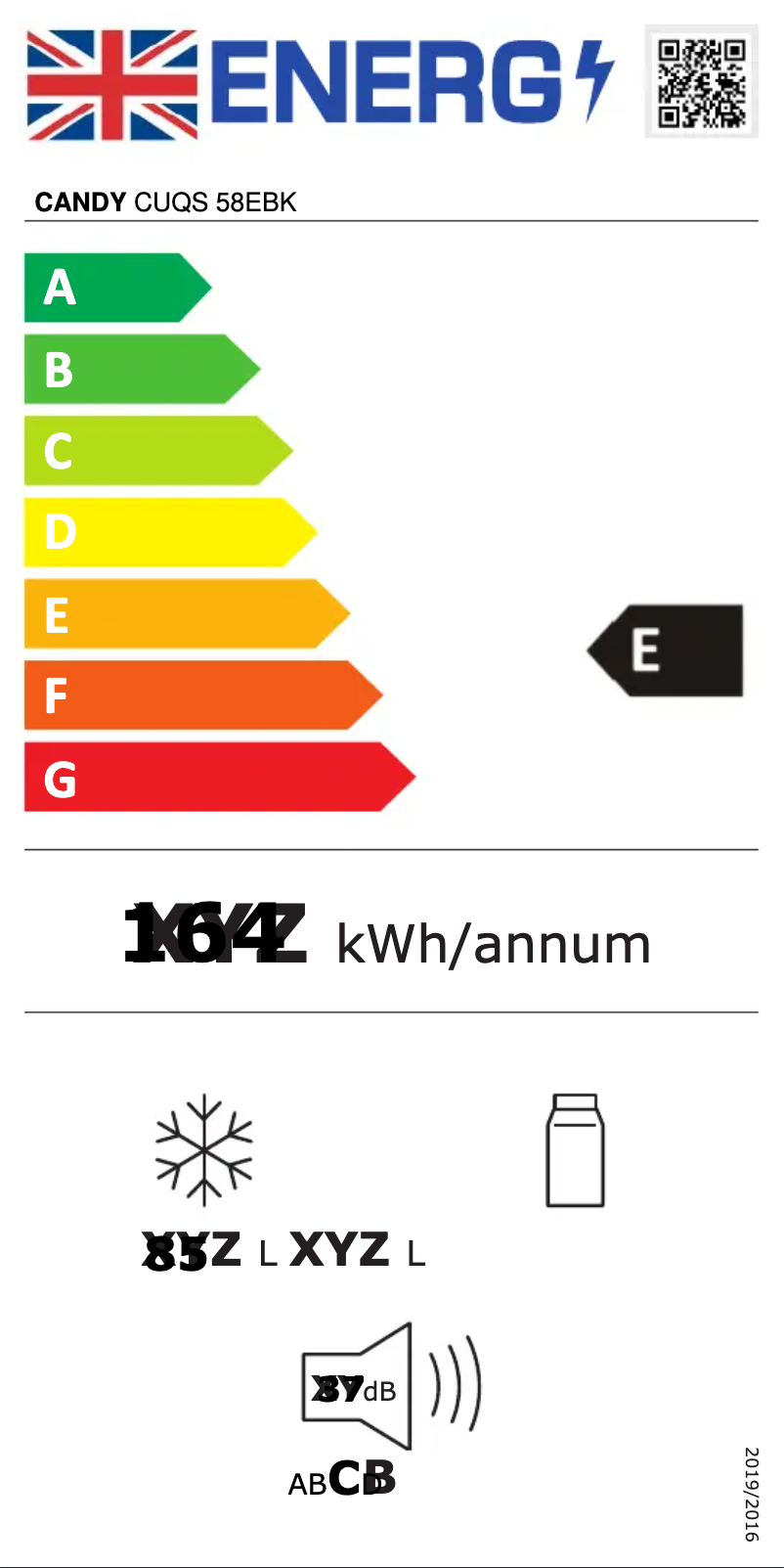 First page image of the manual for CUQS 58EBK