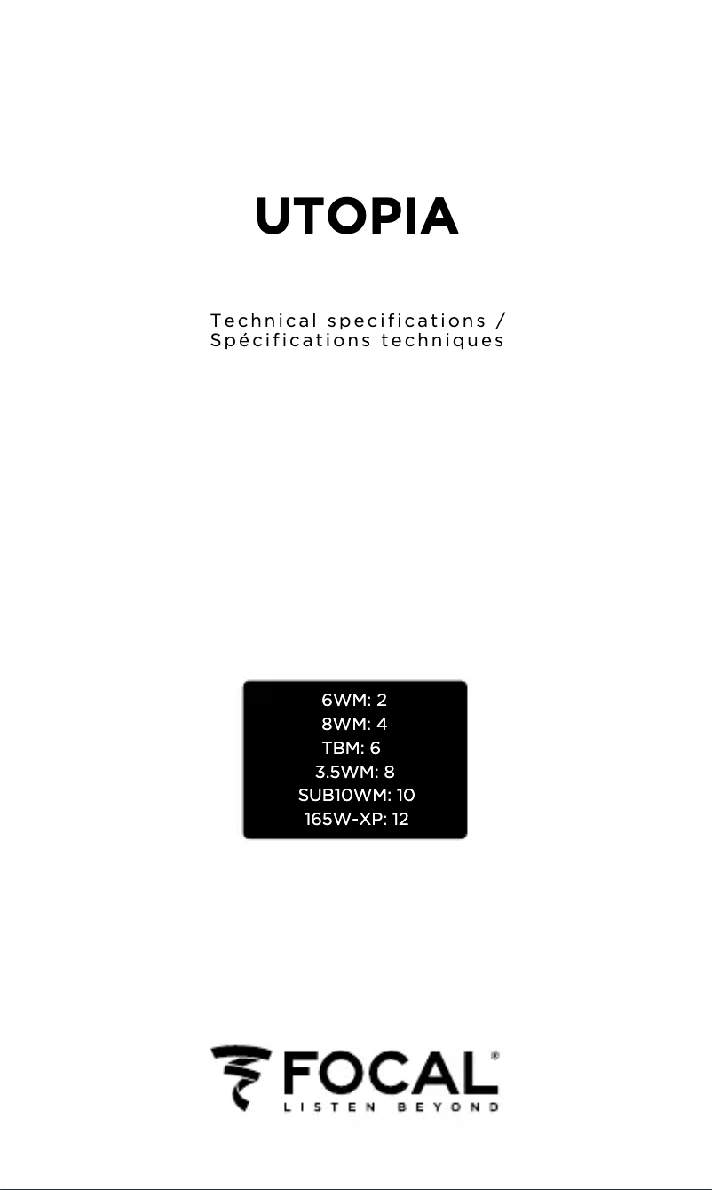 First page image of the manual for Utopia M SUB10WM