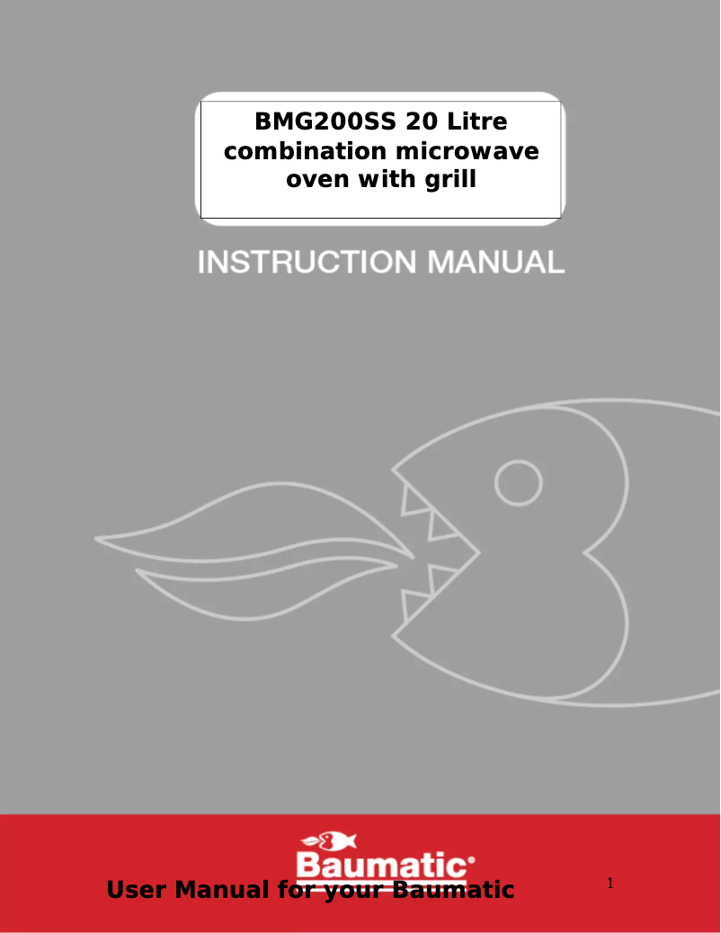 First page image of the manual for BMG200SS