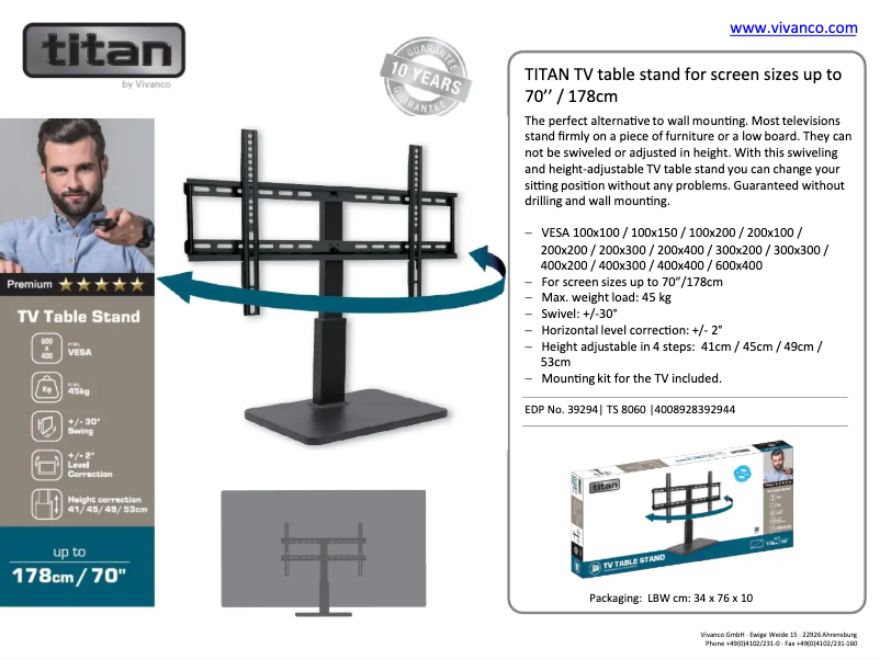 First page image of the manual for TS 8060