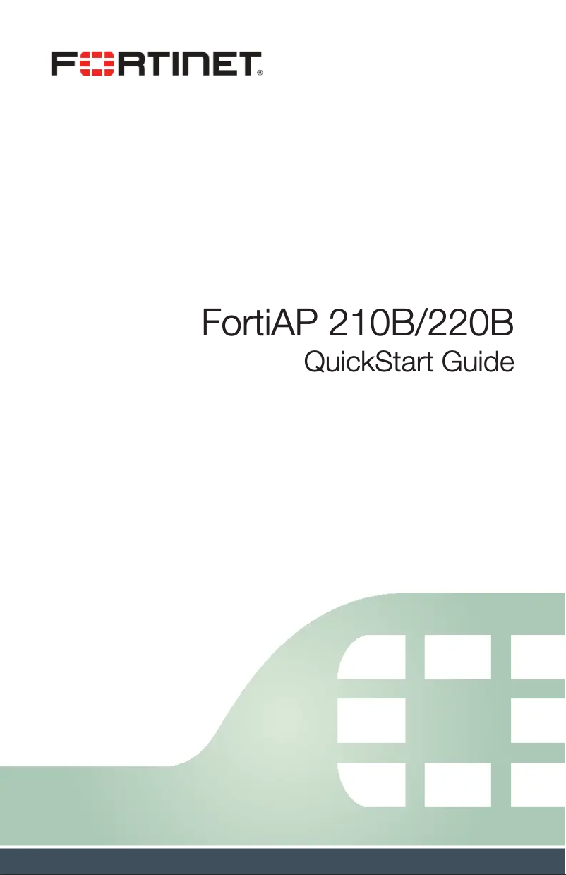 Image de la première page du manuel de l'appareil FortiAP 210B