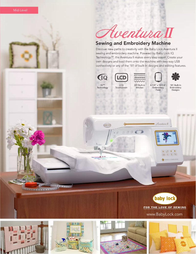 Page 1 of the manual Technical Sheet Baby Lock Aventura 2