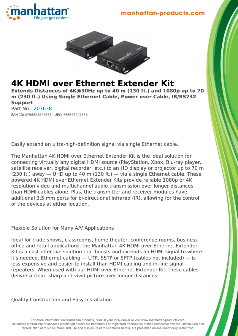 First page image of the manual for 207638