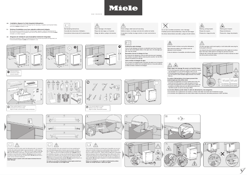 Page 1 of the manual Installation Guide Miele G 5892 SCVi