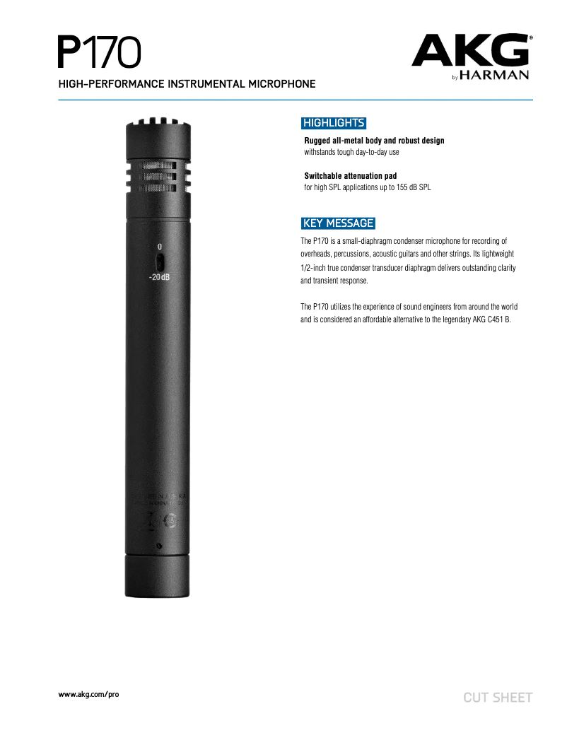 First page image of the manual for P170