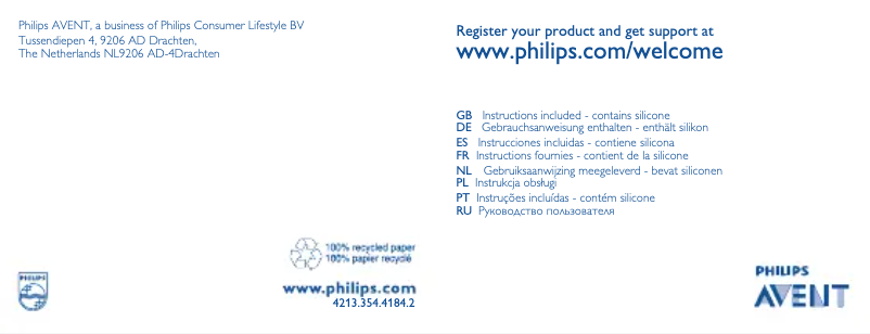 Page 1 of the manual User Manual Philips Avent SCF196