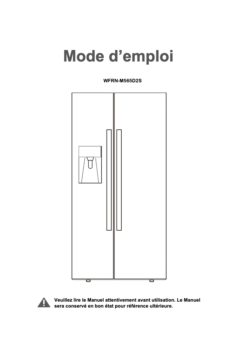 First page image of the manual for WFRN-M565D2S