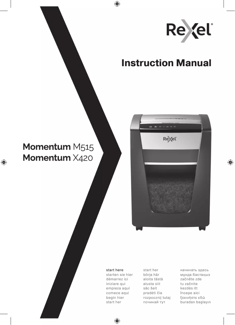 Page 1 of the manual User Manual Rexel Momentum X420