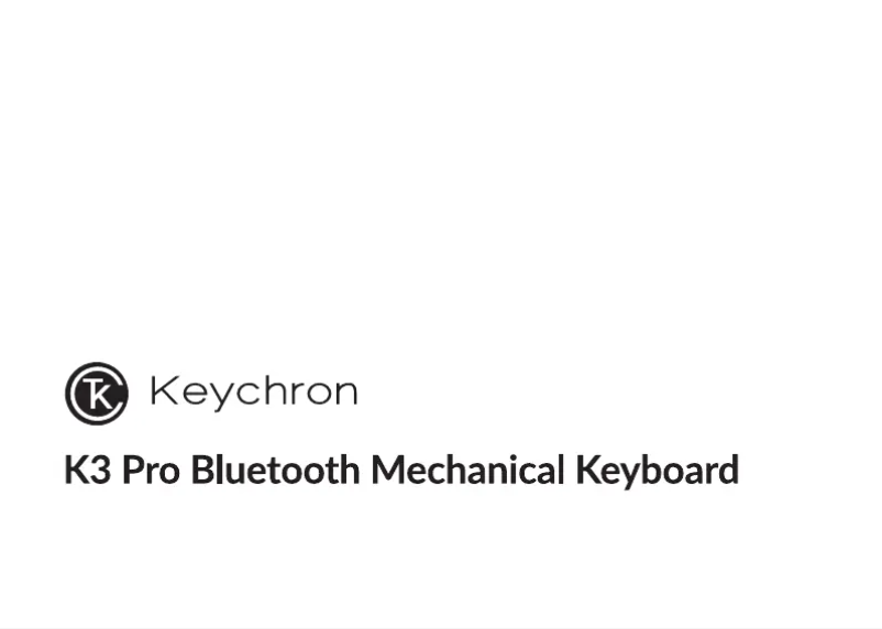 First page image of the manual for K3 Pro