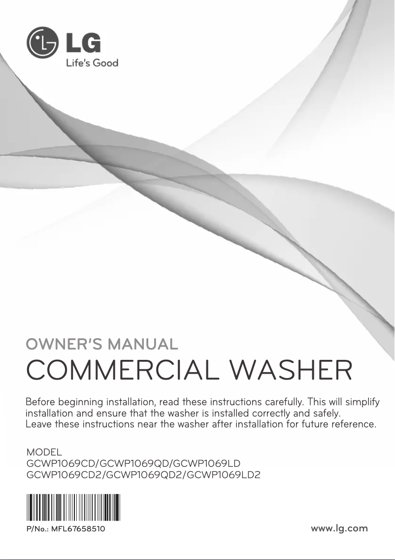 Page 1 of the manual User Manual LG GCWP1069CD2