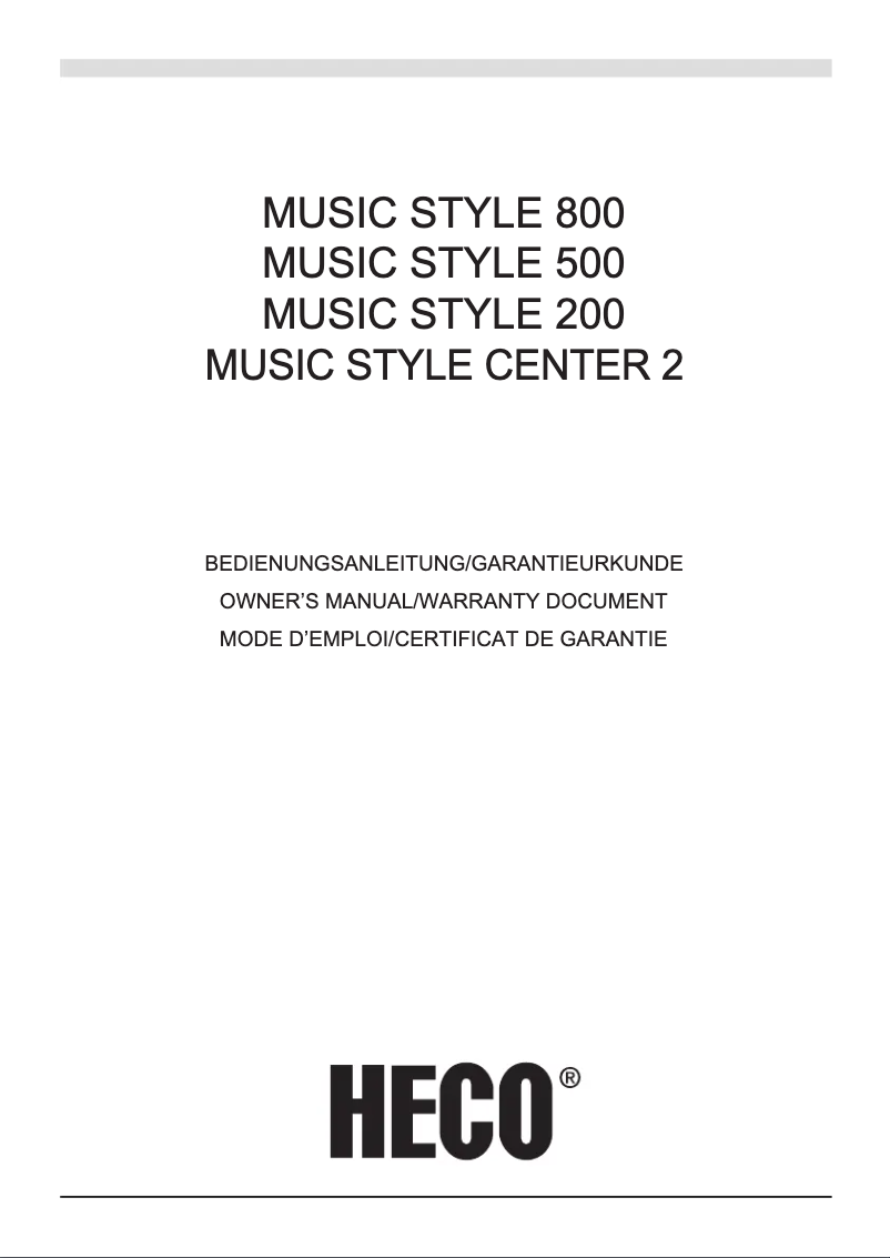 First page image of the manual for Music Style 1000