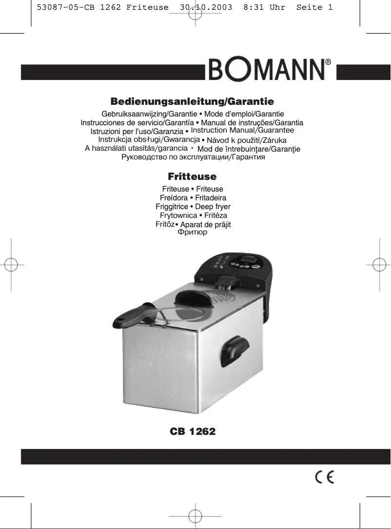 First page image of the manual for CB 1262