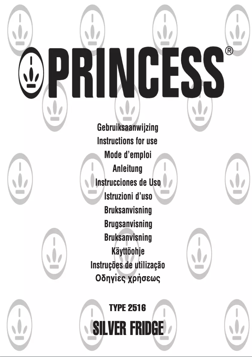Page 1 of the manual User Manual Princess Silver Fridge 282516