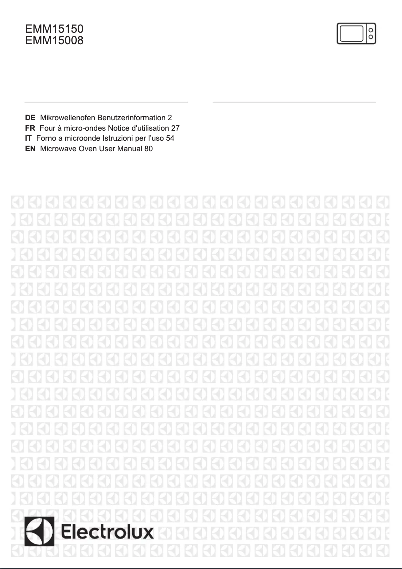 Page 1 of the manual User Manual Electrolux EMM15008OW