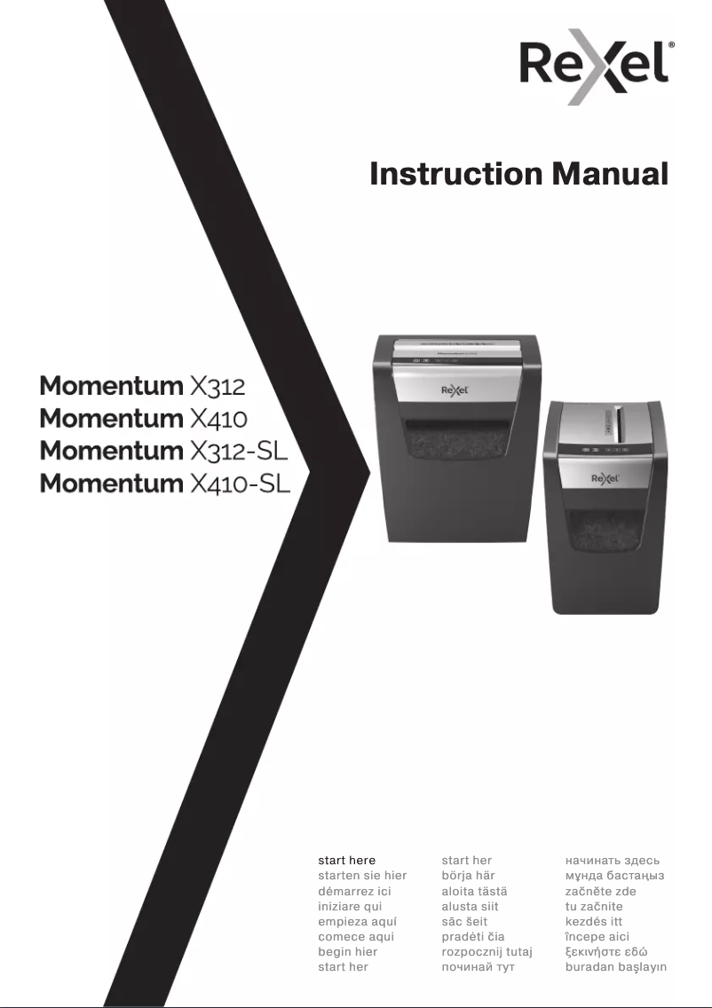 Page 1 of the manual User Manual Rexel Momentum X410