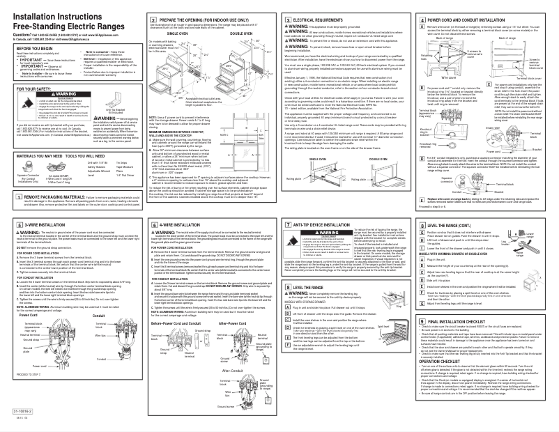 Page 1 of the manual Installation Guide GE Adora JB755DJBB