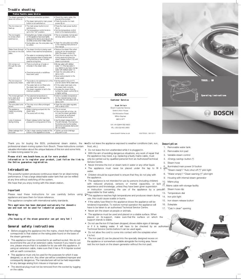 Page 1 of the manual User Manual Bosch Sensixx B25L professional TDS2511GB