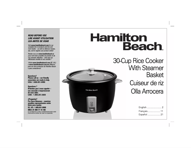 Page 1 of the manual User Manual Hamilton Beach 37550