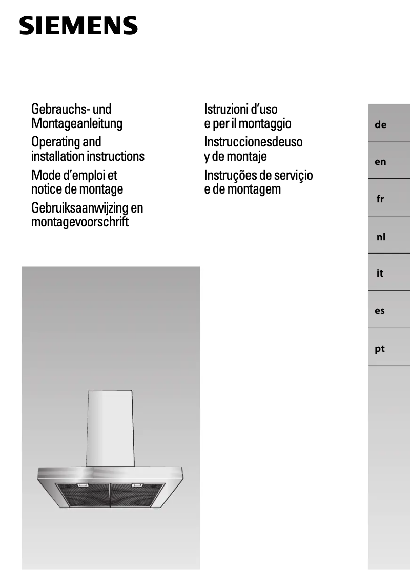 Page 1 of the manual User Manual Siemens LC957BA40